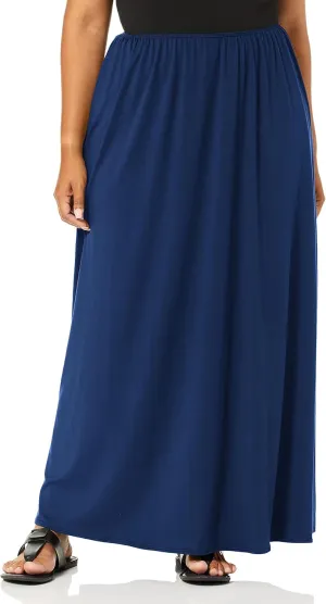 Star Vixen Women's Plus-Size Modest Soft Dty Knit Pull-on Maxiskirt