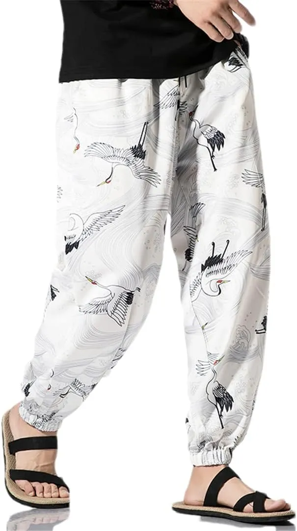 Streetwear Men's Harem Pants Harajuku Style Printing Woman Trousers Drawstring Sweatpants