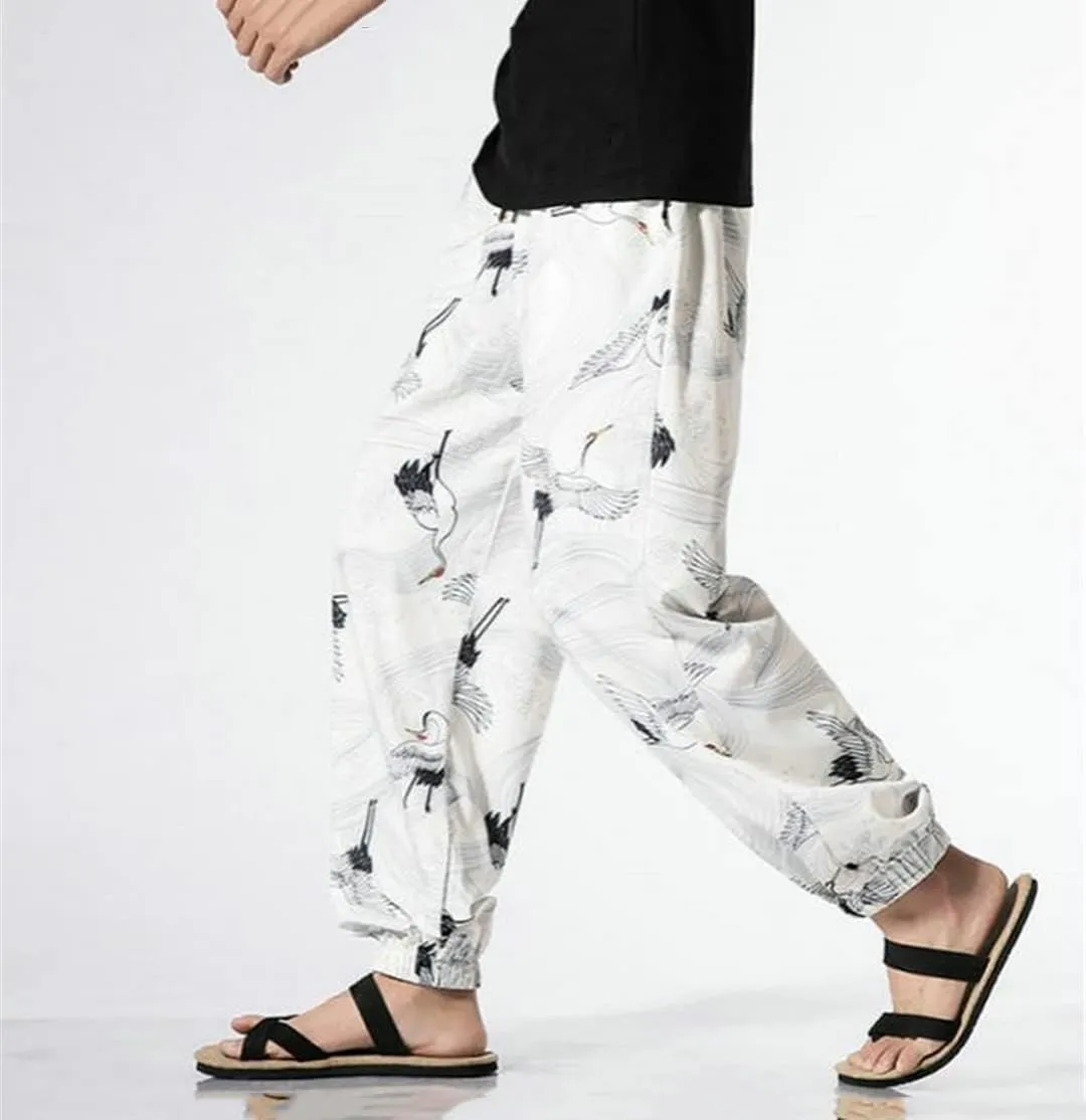 Streetwear Men's Harem Pants Harajuku Style Printing Woman Trousers Drawstring Sweatpants