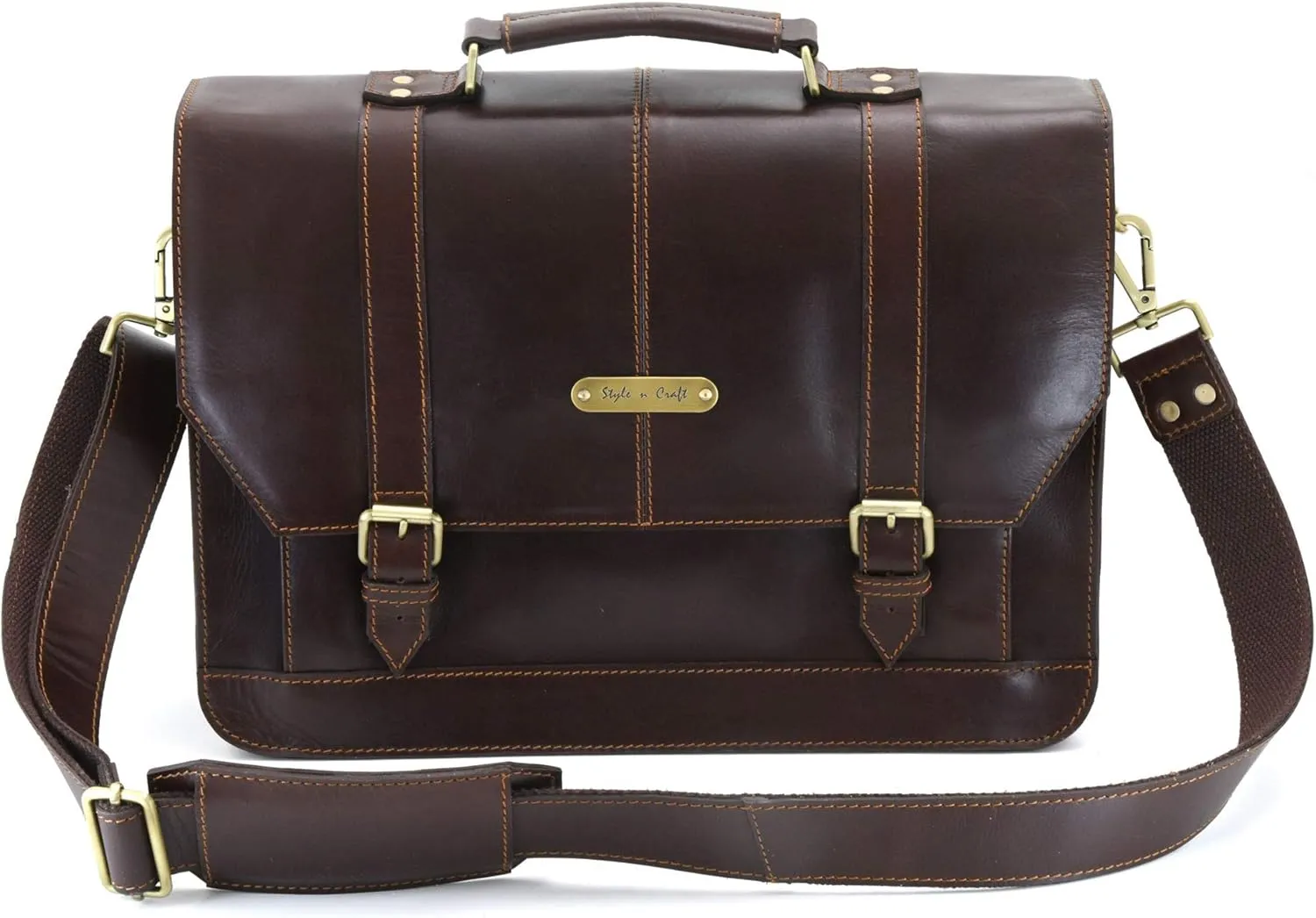 Style N Craft Soft Briefcase, Messenger Bag in Full Grain Leather