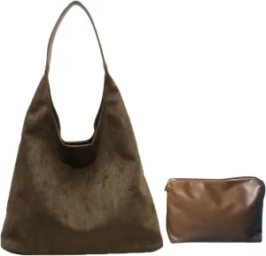 Suede Bags for Women, Suede Handbag, Suede Hobo Bag 2 Pack