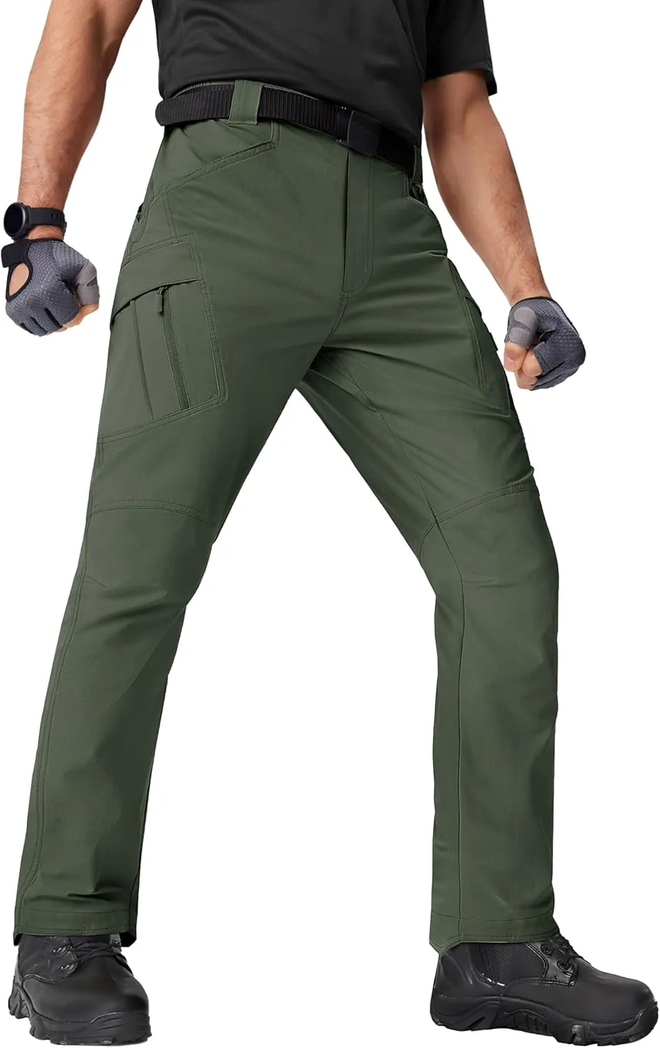 TACVASEN Men's Cargo Work Pants Construction Tactical Water Resistant Lightweight Outdoor Hiking Pants with 9 Pockets