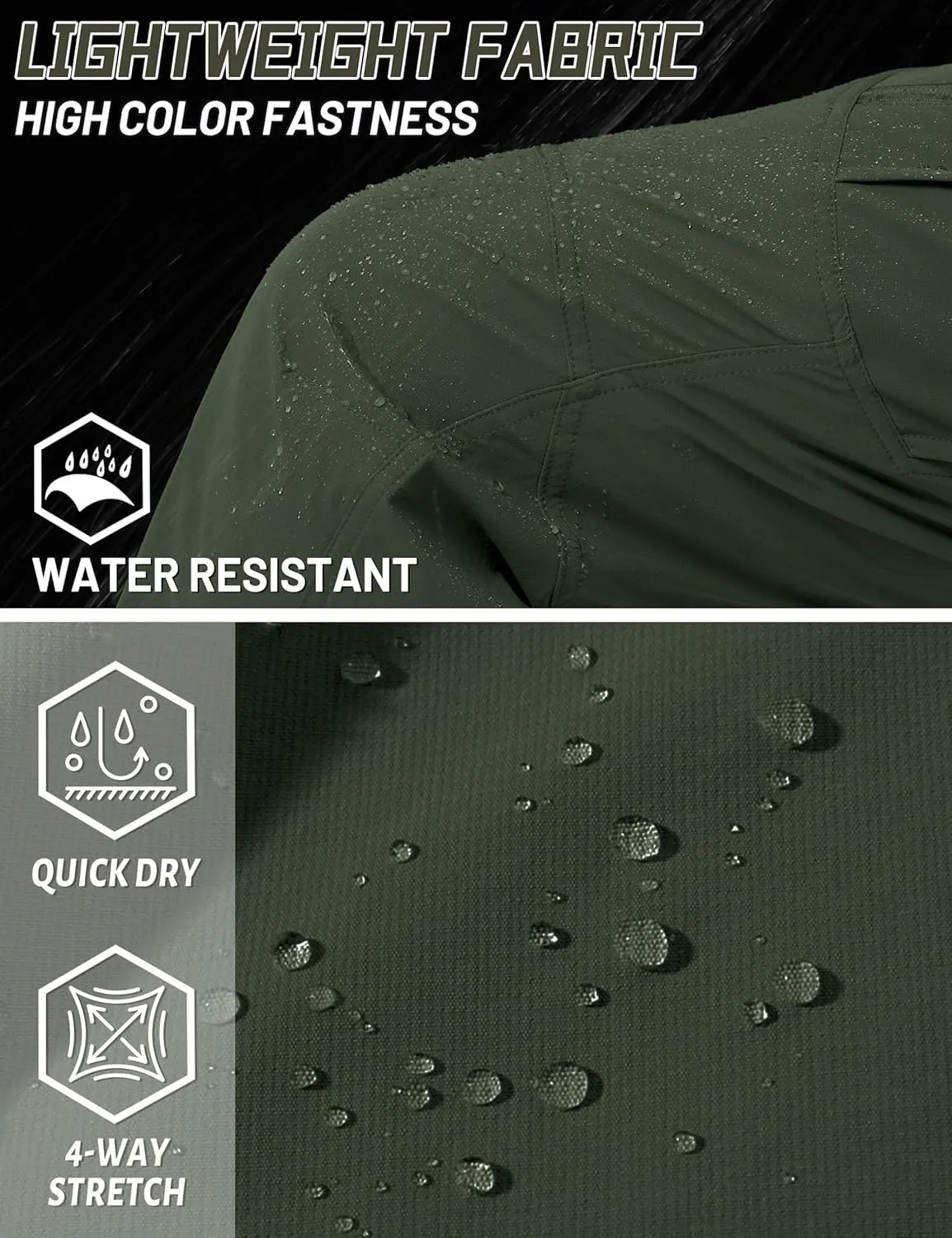 TACVASEN Men's Cargo Work Pants Construction Tactical Water Resistant Lightweight Outdoor Hiking Pants with 9 Pockets