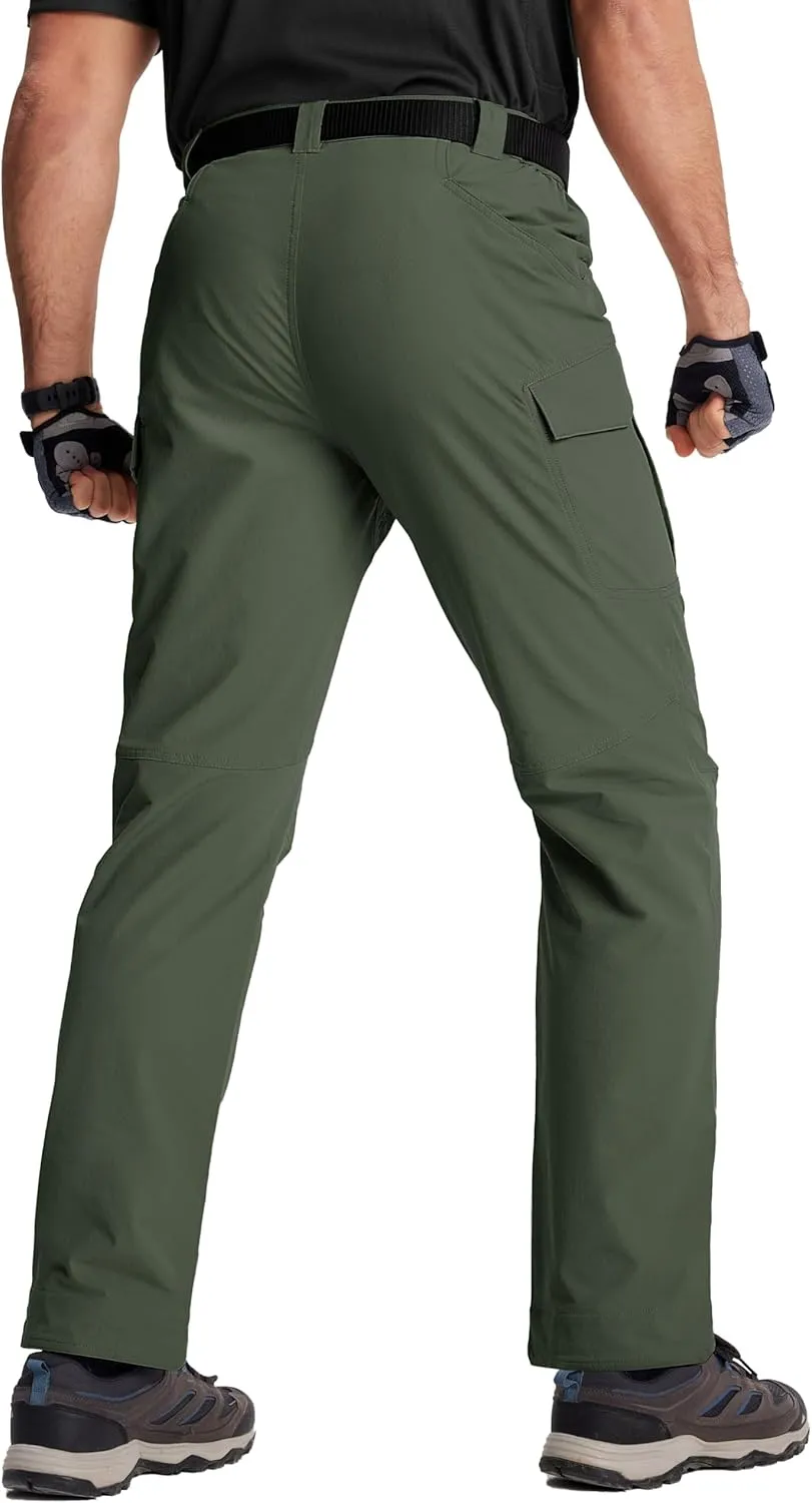 TACVASEN Men's Cargo Work Pants Construction Tactical Water Resistant Lightweight Outdoor Hiking Pants with 9 Pockets