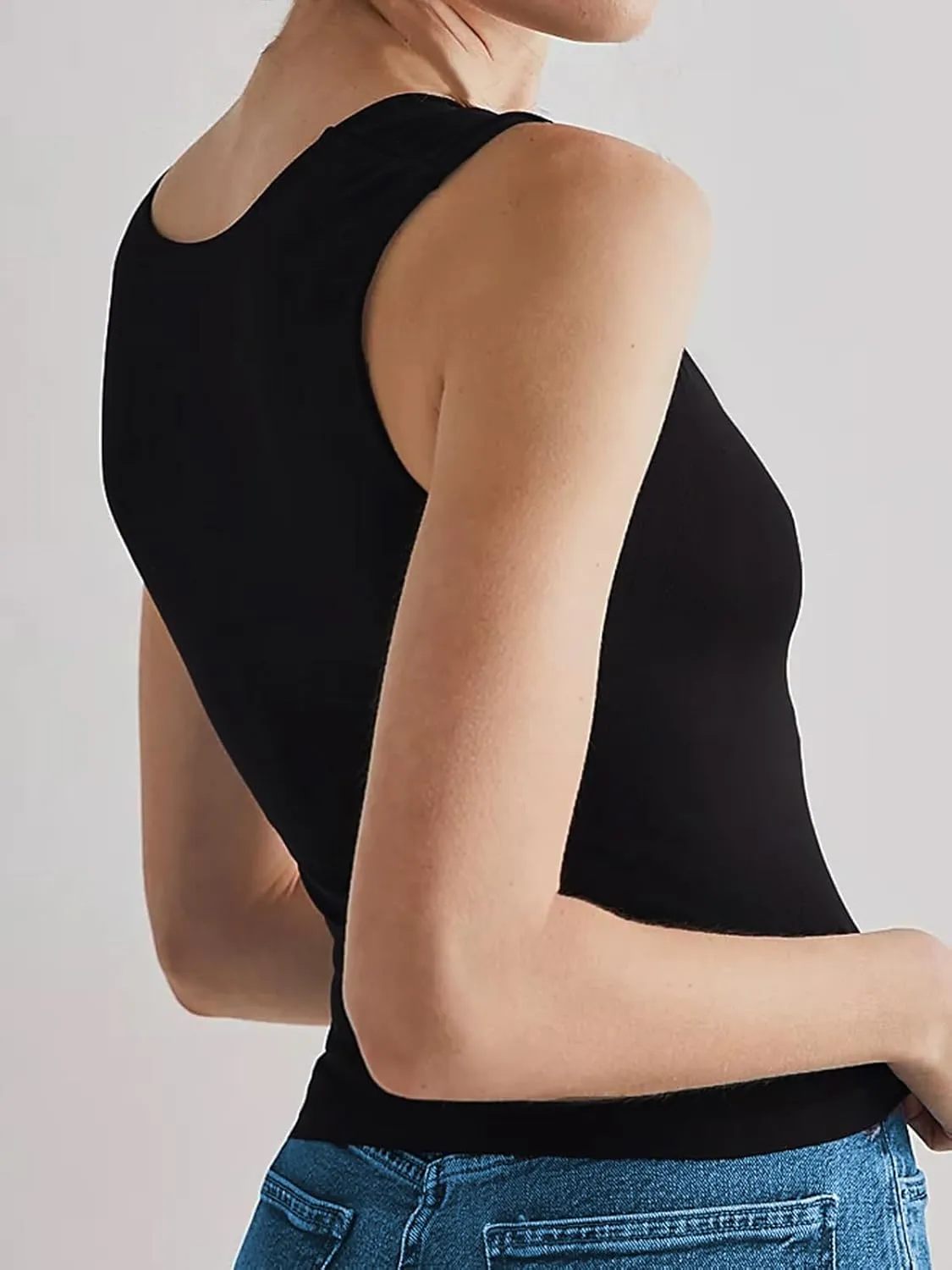 Tank Tops for Women - Double Lined Workout Top Scoop Neck Summer Cute Sleeveless Basic