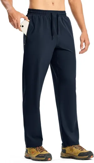 TBMPOY Mens Lightweight Hiking Pants Quick Dry Travel Fishing Water Resistant Workout Athletic Sweatpants Zipper Pockets