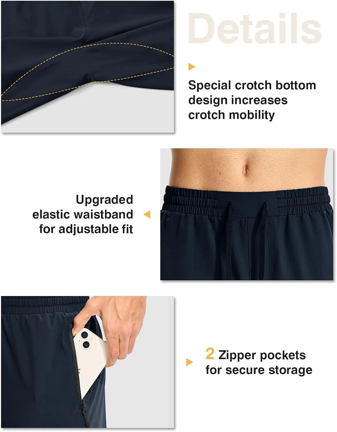 TBMPOY Mens Lightweight Hiking Pants Quick Dry Travel Fishing Water Resistant Workout Athletic Sweatpants Zipper Pockets
