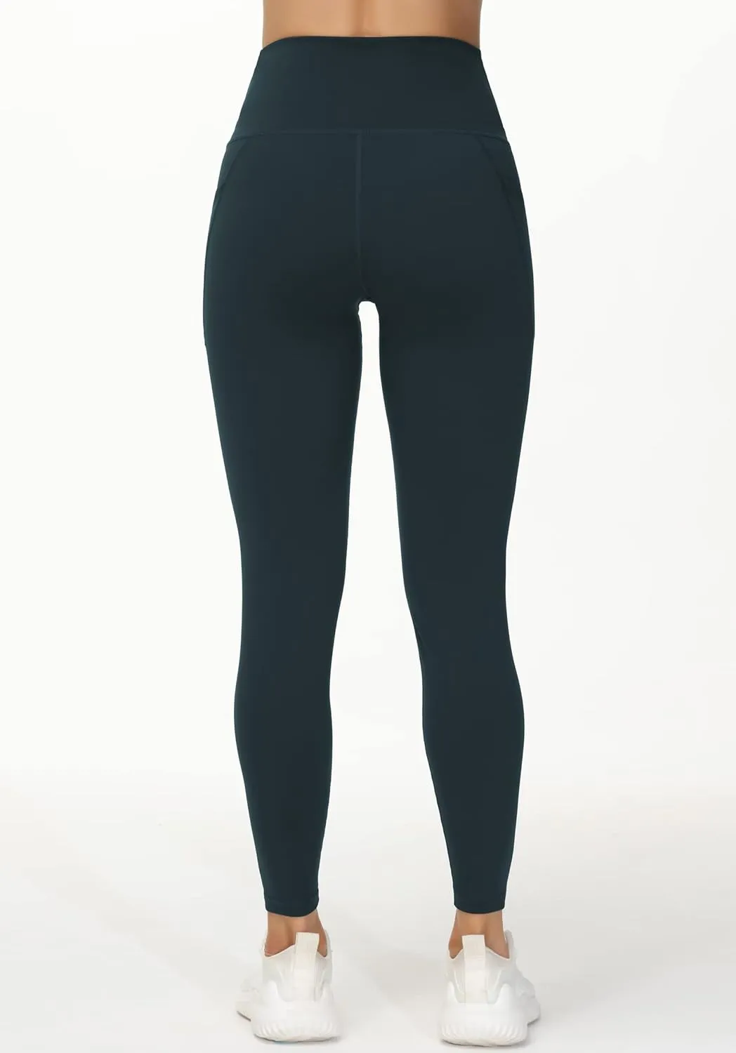 THE GYM PEOPLE Women's V Cross Waist Workout Leggings Tummy Control Running Yoga Pants with Pockets