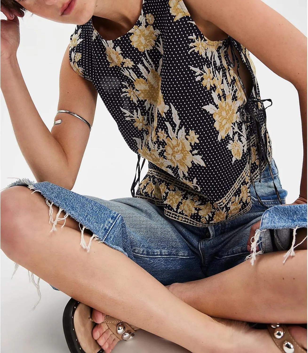 Tie Front Tank Top Y2k Women Sexy Y2K Sleeveless Crop Vest Tops Vintage Bow Going Out Summer Camisole Cropped Shirt