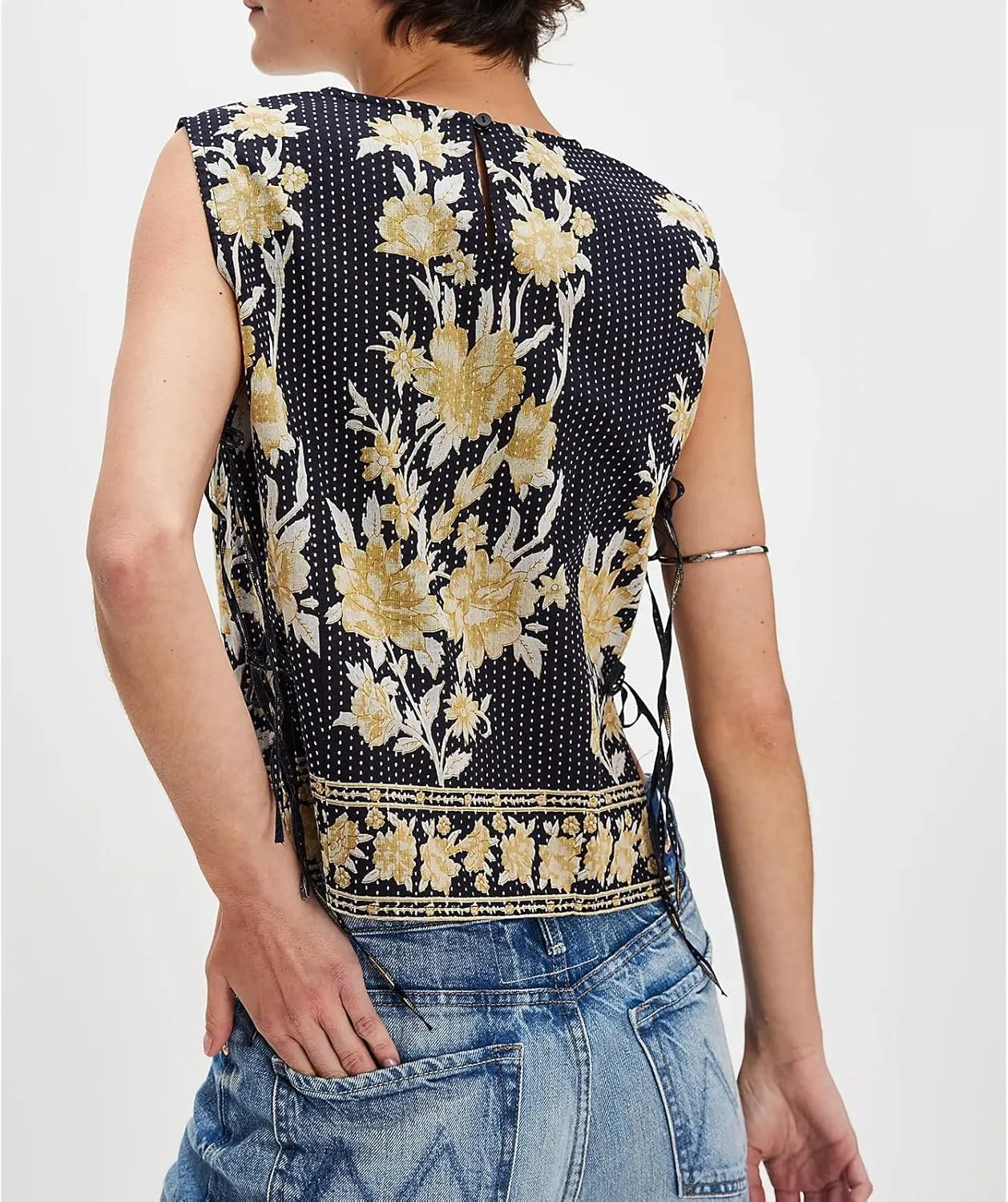 Tie Front Tank Top Y2k Women Sexy Y2K Sleeveless Crop Vest Tops Vintage Bow Going Out Summer Camisole Cropped Shirt