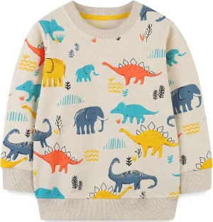 Toddler Boys Cotton Sweatshirts Casual Long Sleeve Top Shirts Kids Winter Clothes Pullover Sweater 2T-8T