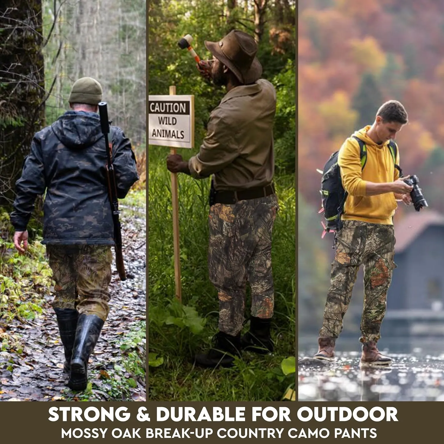 TrailCrest Mens Camo Hunting Cargo Pants | 6 Pockets | Mossy Oak (Improved Specs)