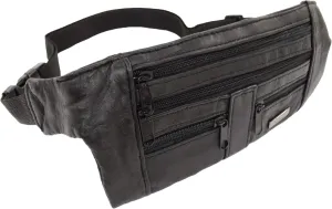 Unisex Soft Nappa Leather Fanny Pack/Waist Bag/Money Belt by Lorenz