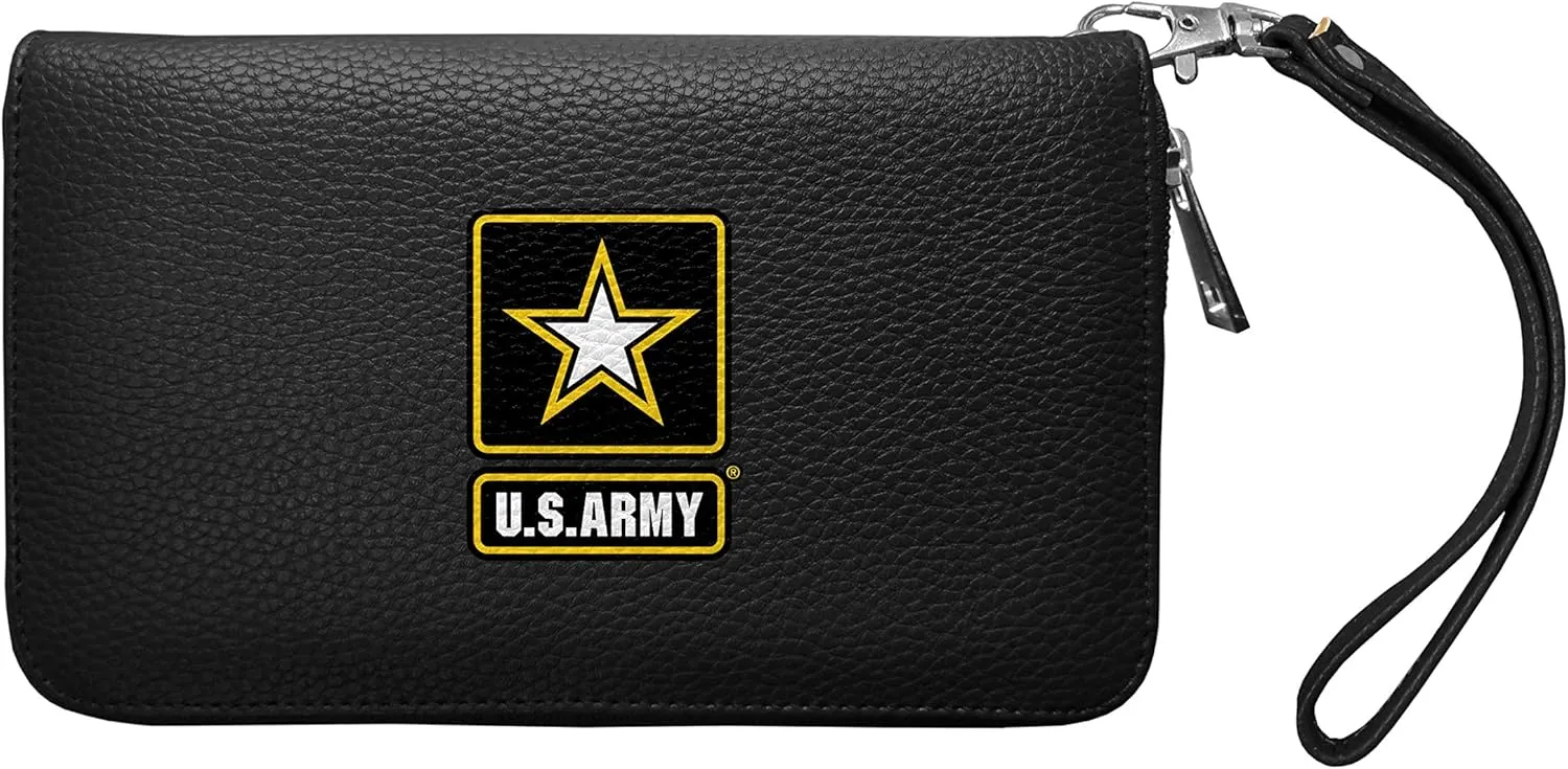 United States Military Soft Pebble Organizer Wallet - Zip Closure Wallet - Wristlet
