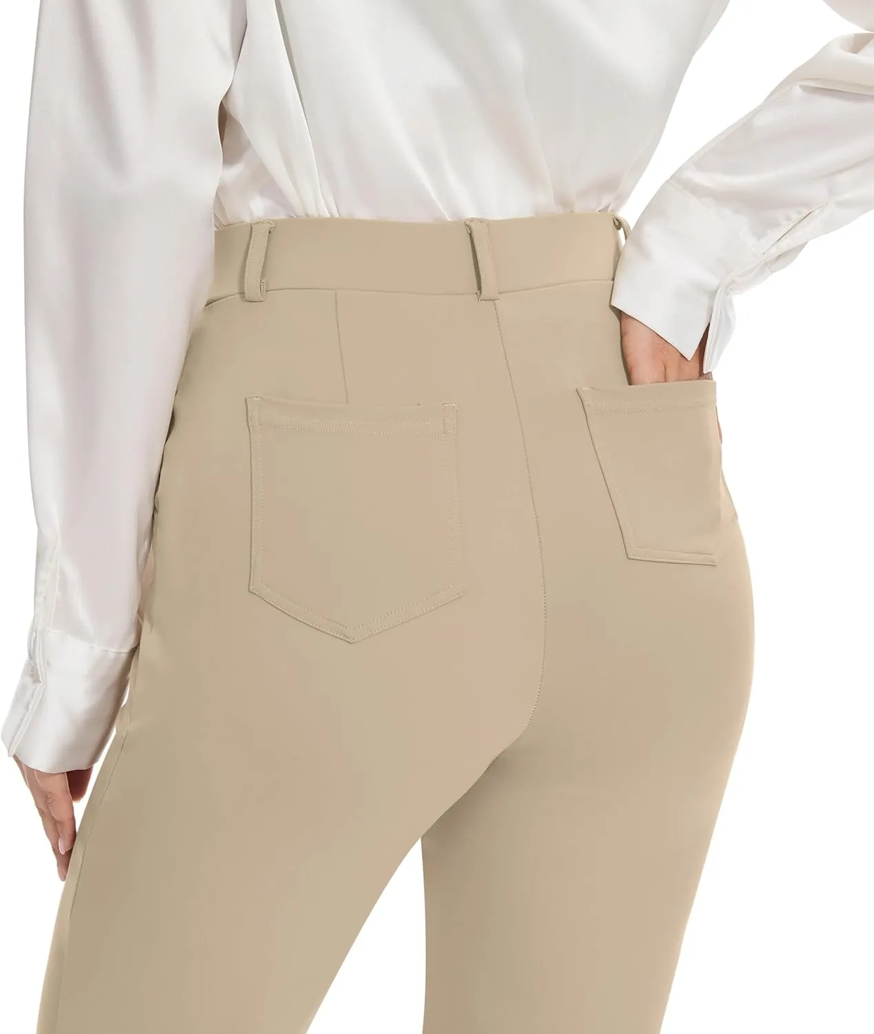 VIMPEP Womens 2024 Fall Stretchy Yoga Dress Pants High Rise Straight Leg with Pockets Casual Petite/Regular 1202