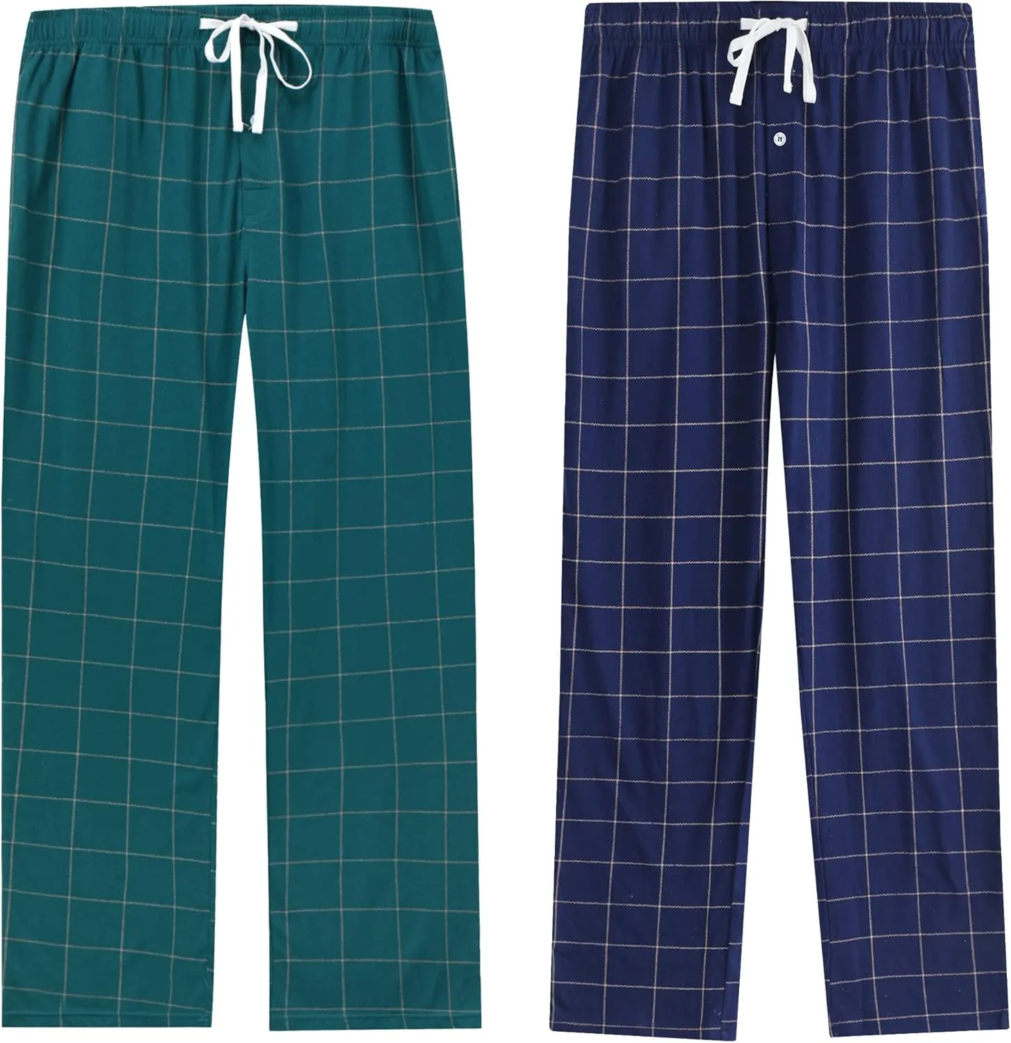 Vulcanodon Mens Cotton Pajama Pants-2pack, Lightweight Sleep Pants for Men