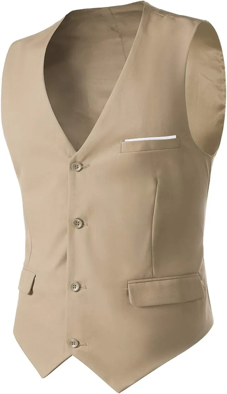 WEEN CHARM Men's 3-Piece Slim Fit Suit Set-2-Button Blazer,Vest & Pants-Formal Wedding,Prom,Party & Business Tuxedo