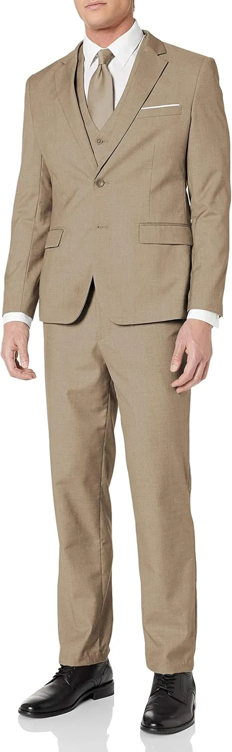 WEEN CHARM Men's 3-Piece Slim Fit Suit Set-2-Button Blazer,Vest & Pants-Formal Wedding,Prom,Party & Business Tuxedo