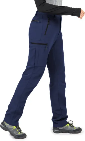 Wespornow Women's-Fleece-Lined-Hiking-Pants Snow-Ski-Pants Water-Resistance-Outdoor-Softshell-Insulated-Pants for Winter