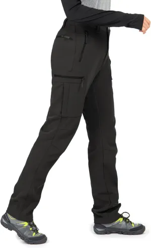Wespornow Women's-Fleece-Lined-Hiking-Pants Snow-Ski-Pants Water-Resistance-Outdoor-Softshell-Insulated-Pants for Winter
