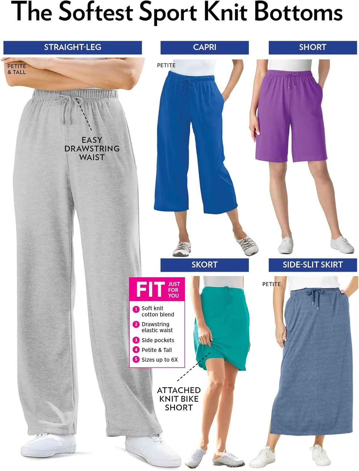 Woman Within Plus Size Sport Knit Short