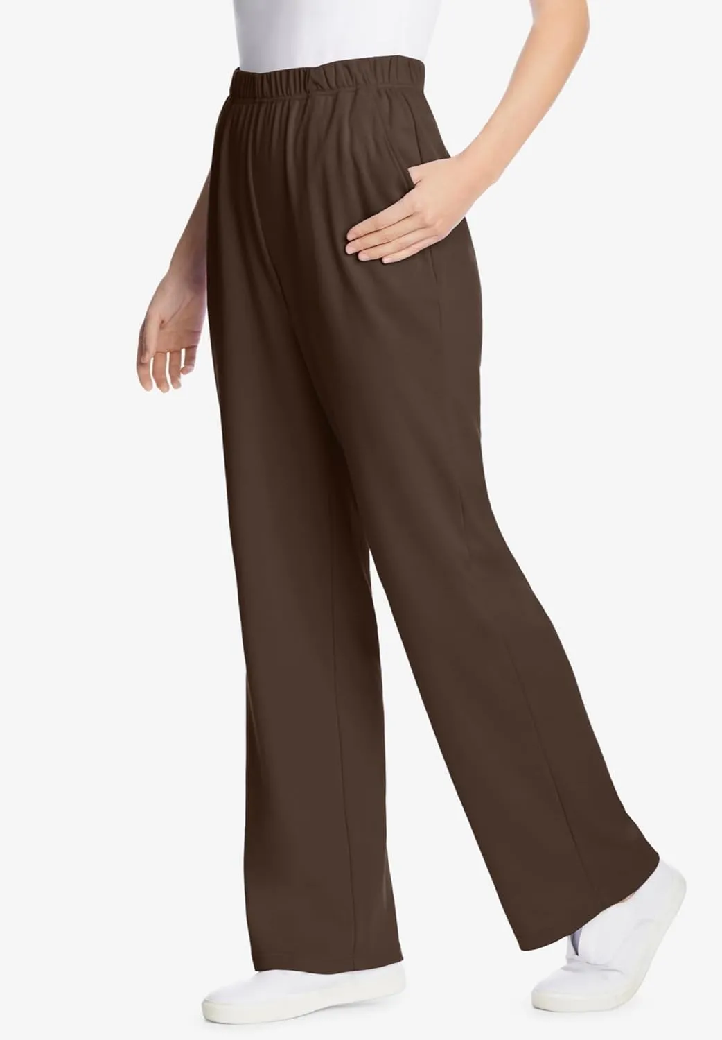 Woman Within Women's Plus Size 7-Day Knit Wide-Leg Pant