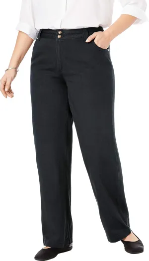 Woman Within Women's Plus Size Perfect Cotton Wide-Leg Denim Jean