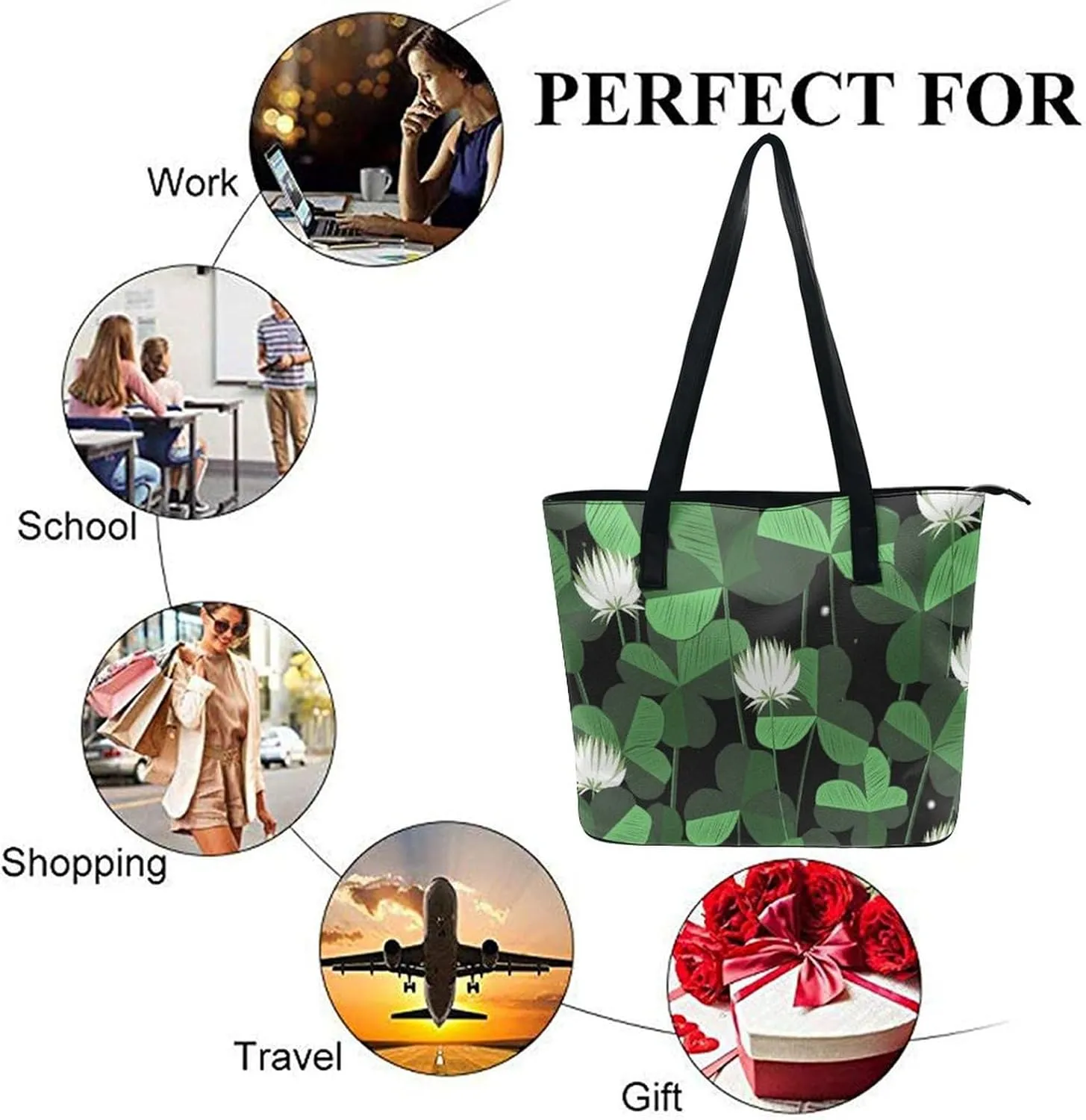 Women's Fashion Large Satchel Tote Bag Casual Shoulder Bag Soft Leather Purse