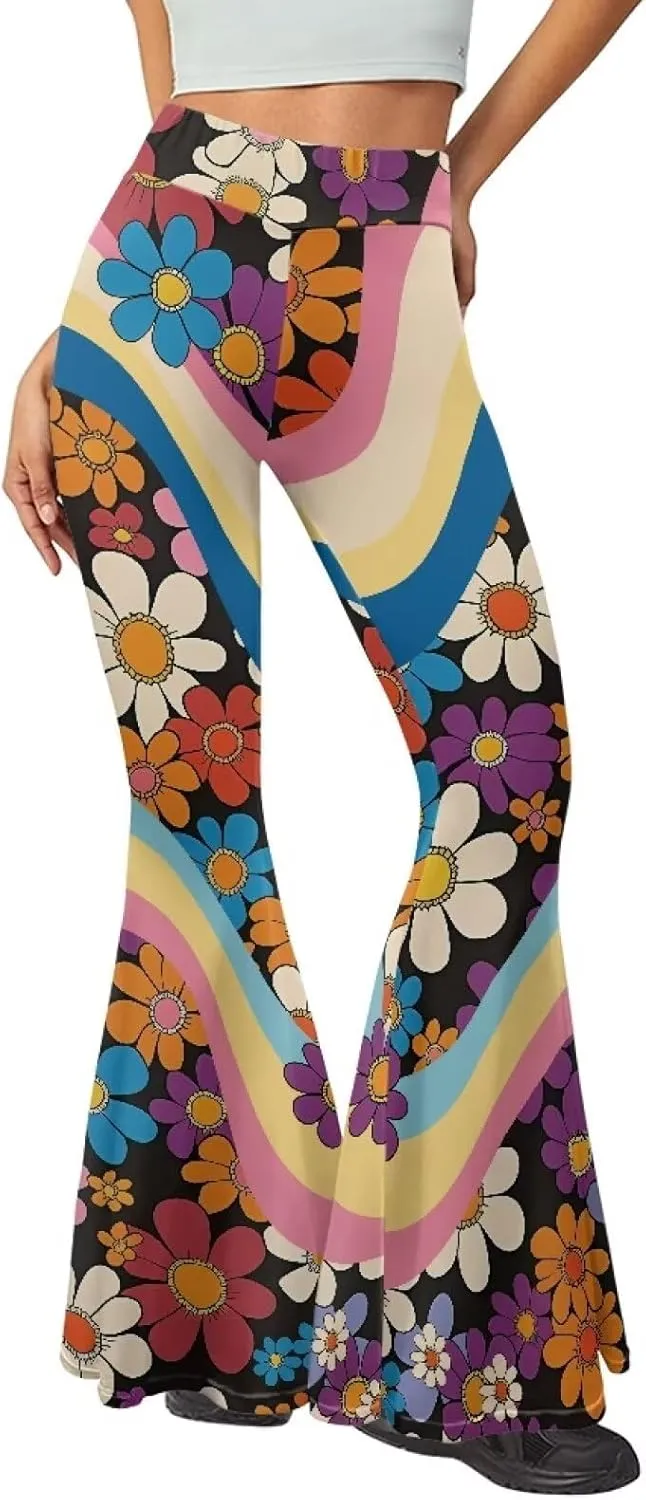 Womens Flare Leggings High Waisted Bell Bottom Yoga Pants for Women Girl Tummy Control Wide Leg Trousers Sweatpant