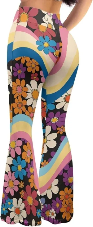 Womens Flare Leggings High Waisted Bell Bottom Yoga Pants for Women Girl Tummy Control Wide Leg Trousers Sweatpant