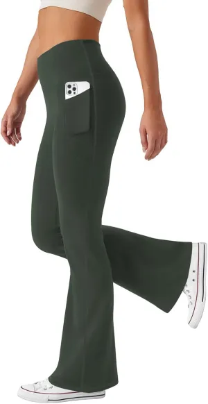 Women's Flare Yoga Pants with Pockets High Waist Casual Bell Bottom Bootcut Leggings