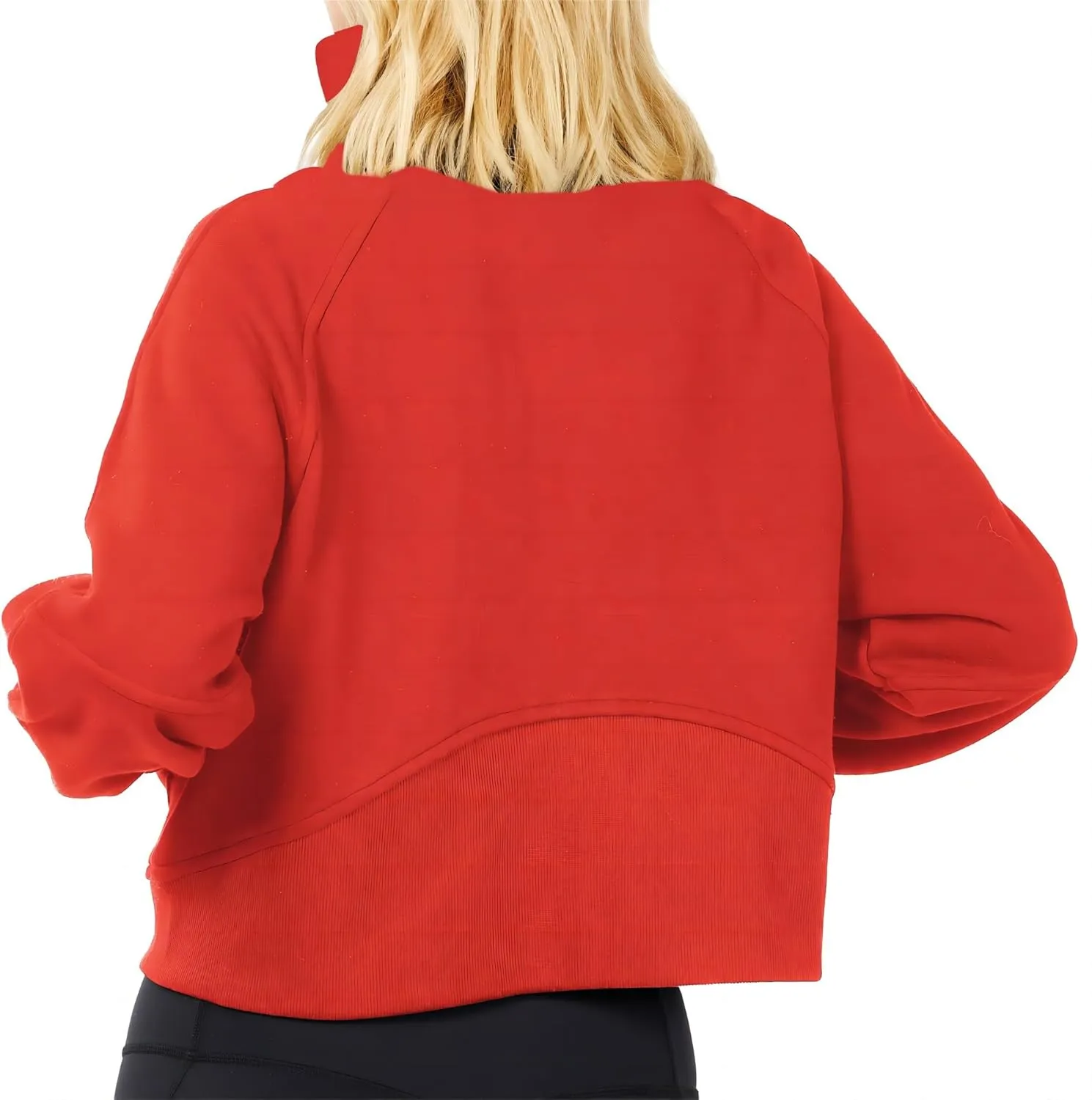 Womens Half Zip Sweatshirt Jacket Pullover Fleece Lined Hoodies Fall Outfits Clothes Crop Tops Sweater Thumb Hole