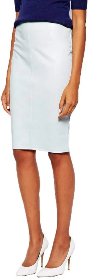 Women's Leather Skirt Genuine Soft Lambskin Leather Knee-Length Skirt RK006