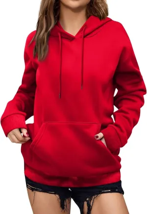 Women's Oversized Hoodies Lightweight Sweatshirts for Women 2024 Fall Solid Long Sleeve Pullover Tops with Pocket