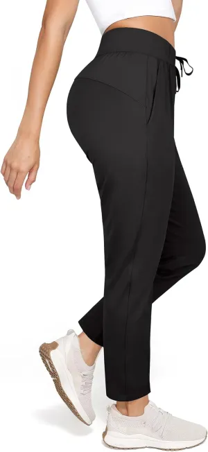 Women's Pants with Deep Pockets, 7/8 Stretch Ankle Sweatpants for Golf, Athletic, Lounge, Travel, Work