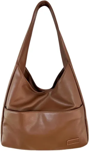 Women'S Soft Leather Shoulder Bag Retro Hobo Fashion Tote Work Handbag