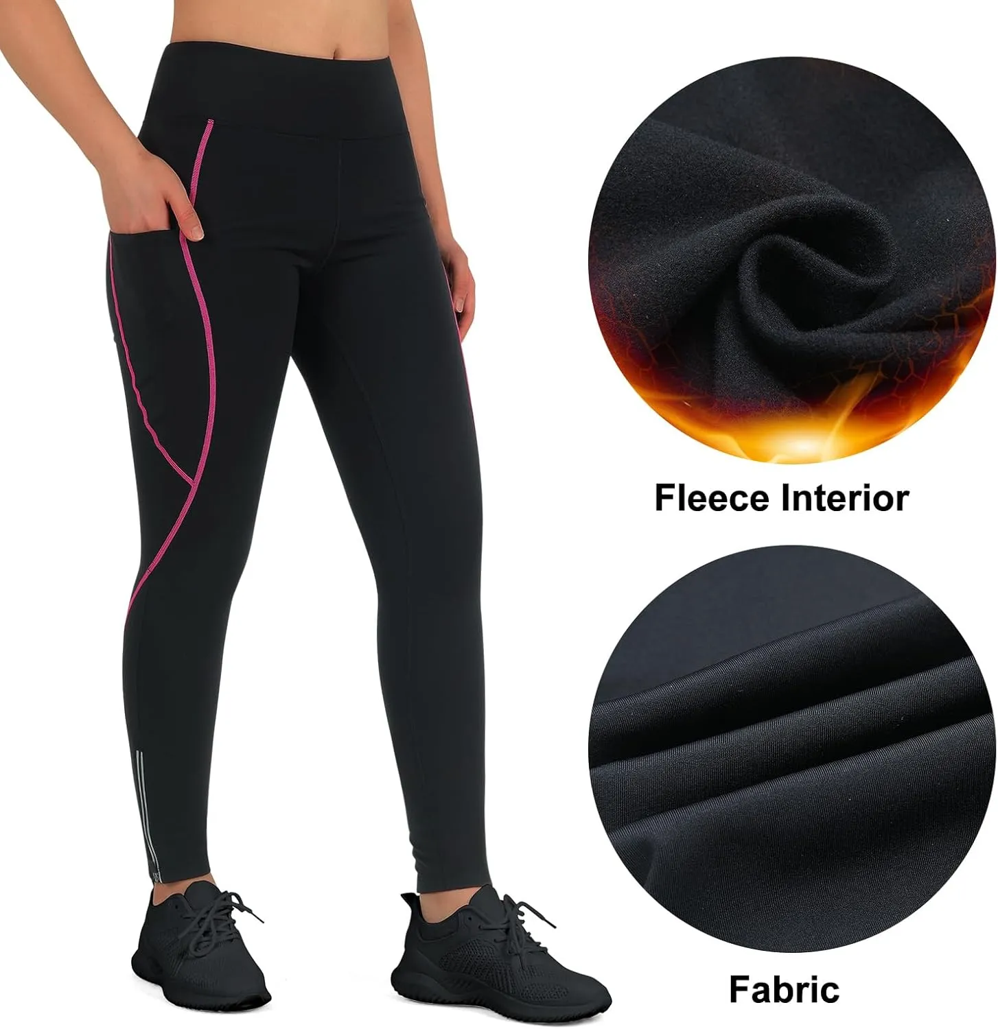 Women's Thermal Fleece Cycling Pants Padded Cold Weather Compression Bike Tights