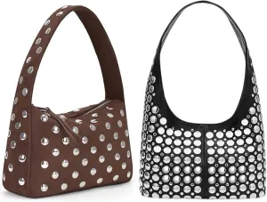 YFGBCX Suede Studded Purses  Vegan Leather Hobo Bag