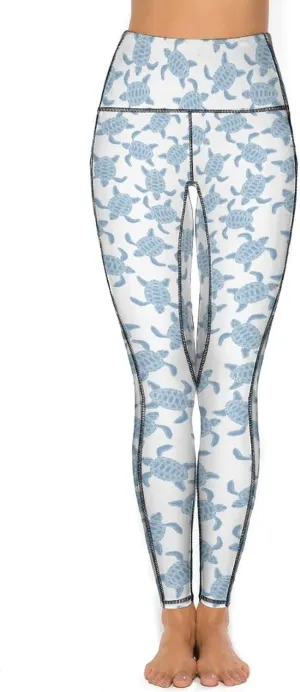 Yoga Pants with Pocket Women 80s 90s Pineapple Leggings High Waist Stretch Workout Trousers Fitness Tights for Running